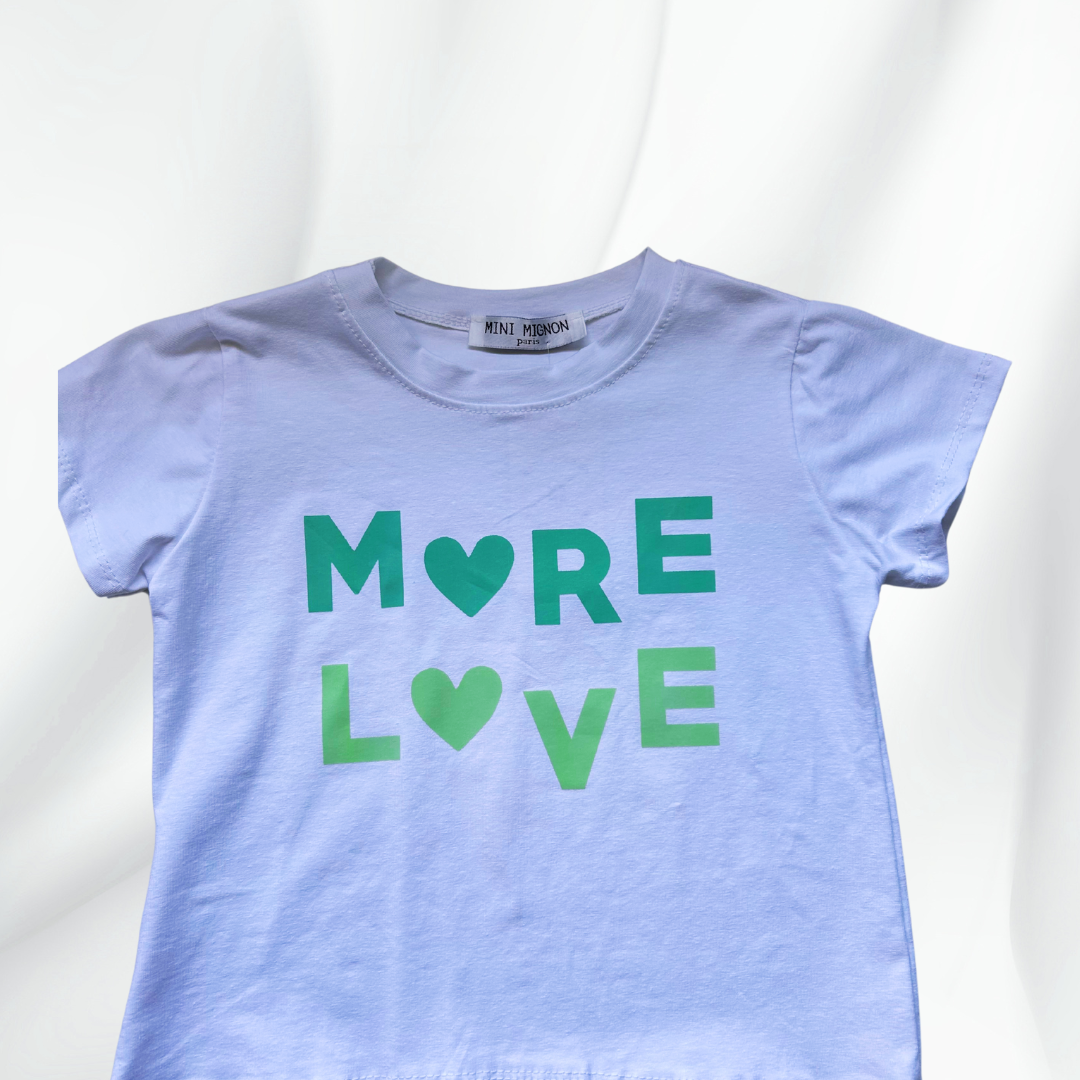 Tee- shirt More Love vert d'eau