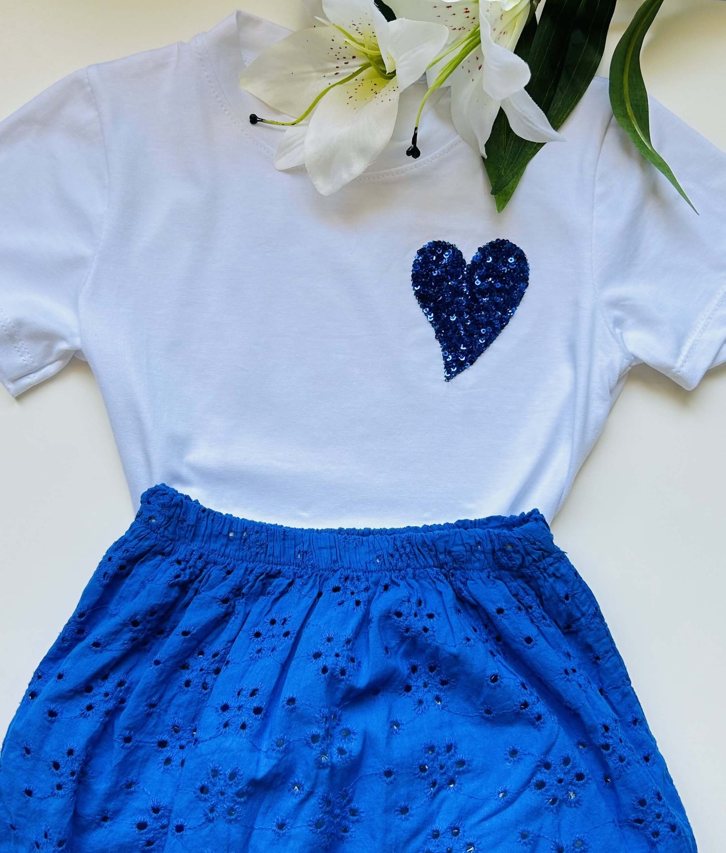Tee - shirt coeur bleu