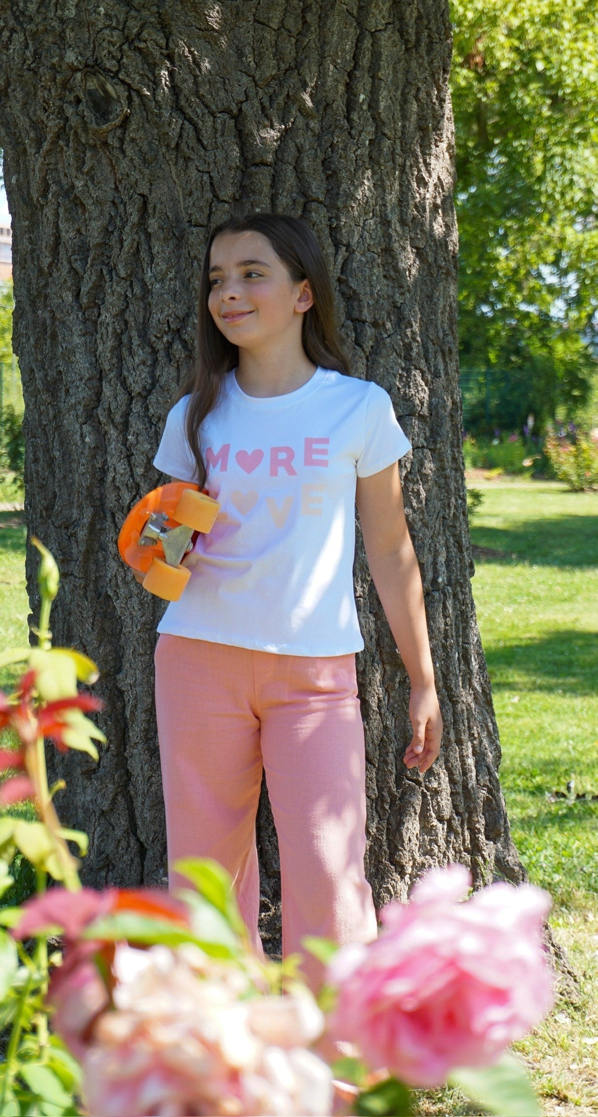 Pantalon rose en Lin