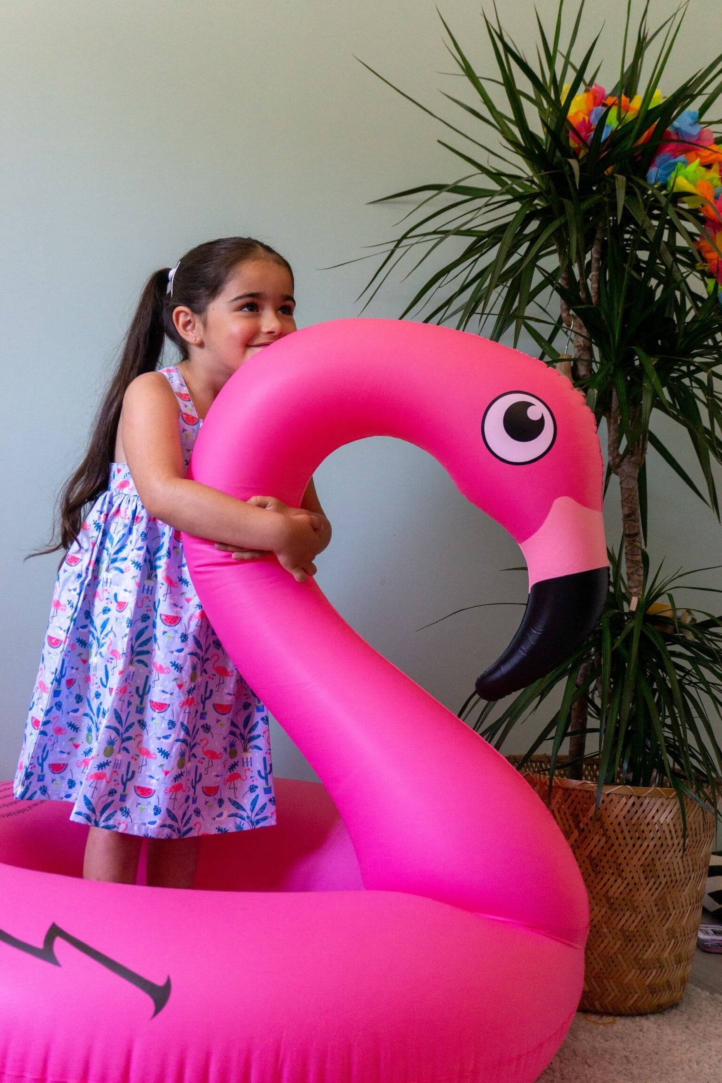 Robe imprimée flamant rose et pastèque