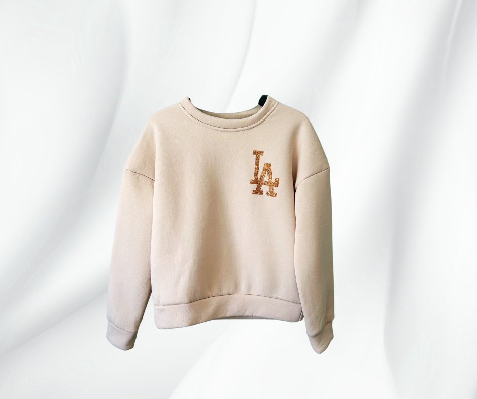 Sweat beige épais en molleton - 20 %