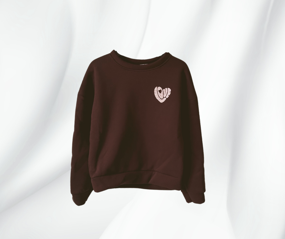 Sweat love épais marron - 20 %