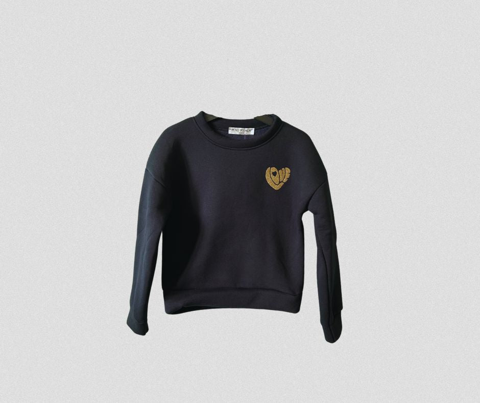 Sweat love épais bleu marine - 20 %