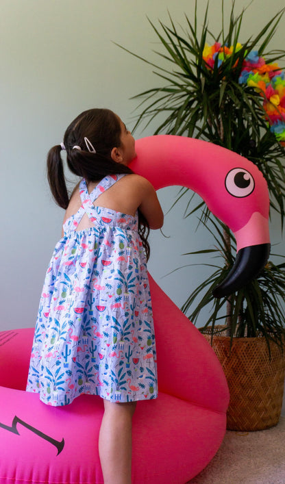 Robe imprimée flamant rose et pastèque