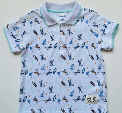 Polo imprimée surf - dinosaure