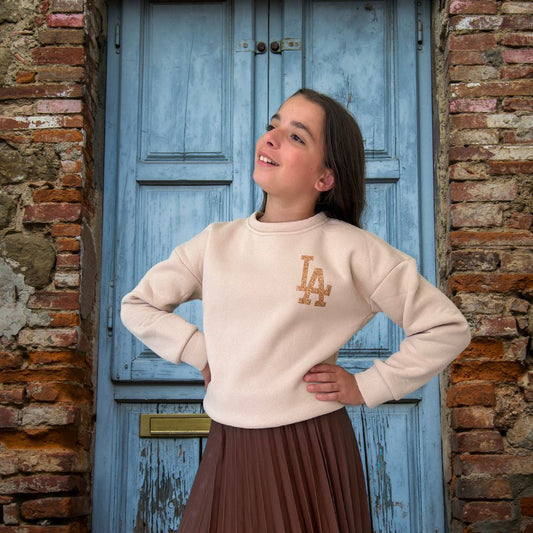 Sweat beige épais en molleton - 20 %