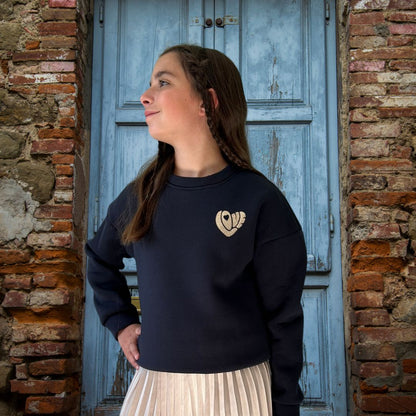Sweat love épais bleu marine - 20 %