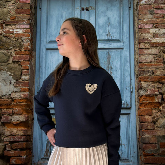 Sweat love épais bleu marine - 20 %
